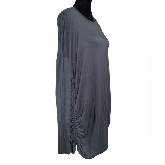 Athleta Charcoal Threadlight Asym Relaxed Long Sleeve Tunic Size Large - Picture 2 of 8